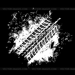 Offroad tyre print, grunge spot, tire trace - vector image