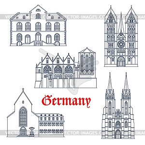 Germany landmarks architecture, travel Marburg - vector EPS clipart