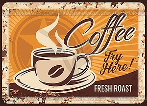 Steaming coffee cup with fresh drink and steam - vector image