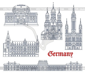 Germany landmarks architecture, German Wiesbaden - vector clipart