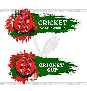 Cricket championship cup, sport game club banner - vector clipart