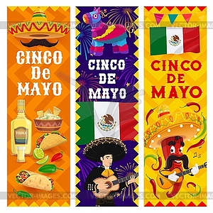 Cinco de Mayo Mexican fiesta holiday banners - stock vector clipart