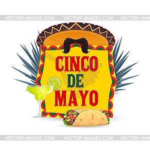 Cinco de Mayo icon with enchiladas meal - vector clipart