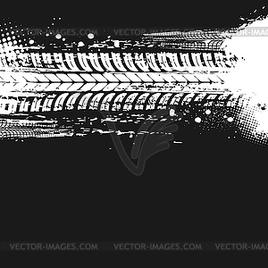 Offroad tyre print, grunge spot, tire trace - vector clip art