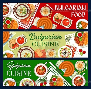 Bulgarian cuisine restaurant meals banners - vector clipart / vector image