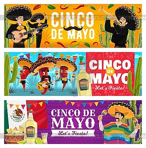 Cinco de Mayo holiday banners, Mexican fiesta - vector clipart / vector image