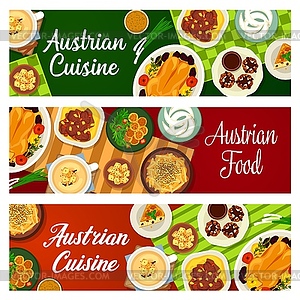 Austrian food restaurant menu meals banner - color vector clipart