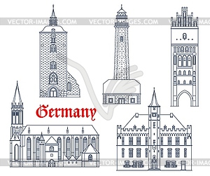 Germany landmarks architecture Schleswig Pomerania - vector EPS clipart