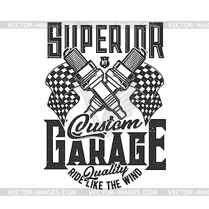 Garage, car and motorcycle custom motor races - vector clipart