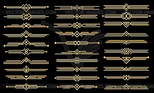 Art deco elements dividers or headers set - vector EPS clipart