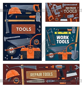 Construction industry, house repair tools - stock vector clipart