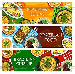 Brazilian food restaurant cuisine banners - vector clipart