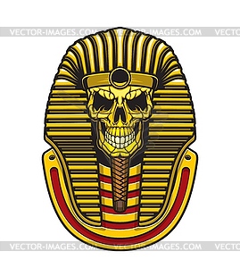 Egyptian pharaoh skull with gold mask - vector clipart