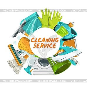 House cleaning, housekeeping and household chores - vector image
