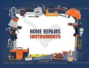 Repair tool frame, construction, carpentry and DIY - vector clipart