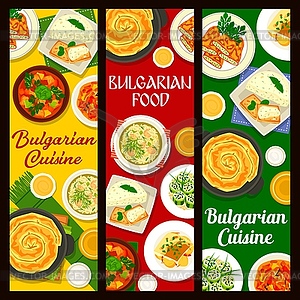 Bulgarian cuisine food banners of restaurant menu - vector clipart