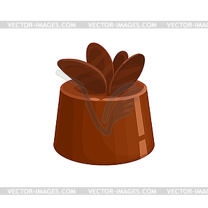 Chocolate candy, sweet dessert with cocoa cookies - vector clipart
