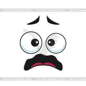 Terrified emoticon emoji in horror shock - vector clipart