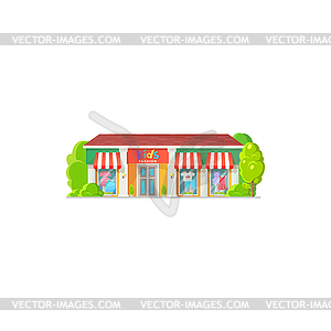 Kid fashion clothing shop facade exterior - vector image