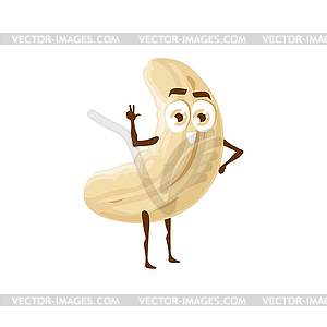 Cashew emoticon vegetarian food face - vector clipart