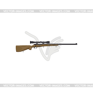 Firearm, optic gun barreled ranged weapon - vector clipart