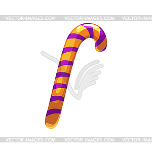 Candy cane, striped sweet dessert icon - vector clip art