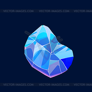 Blue magic crystal gem, jewel rock mineral - color vector clipart