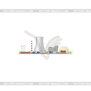 Energy power plant, nuclear turbine factory - vector image