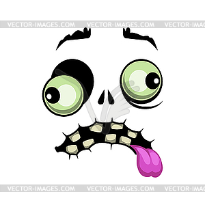 Cartoon zombie face emoj icon - vector image