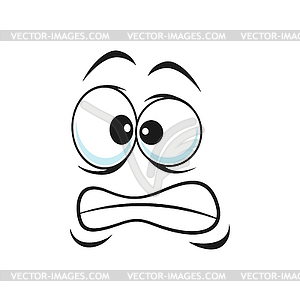 Stressed emoticon with toothed smile face - vector clip art