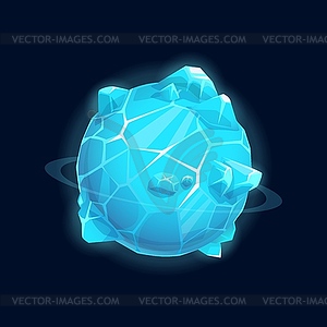 Ice futuristic planet blue fantasy world - vector image