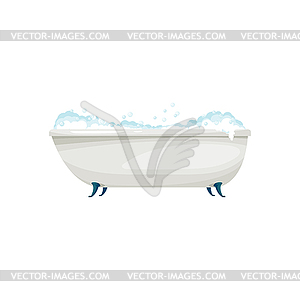 White bathtub bathroom object isolate cartoon icon - vector clip art