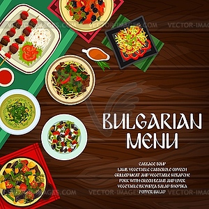 Bulgarian cuisine food of Bulgaria poster - vector image