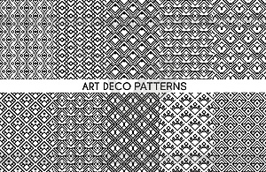 Art deco patterns, seamless ornament set - vector EPS clipart