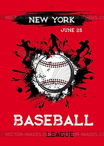 Бейсбол плакат флаер, кубок турнира по софтболу - векторный клипарт / векторное изображение