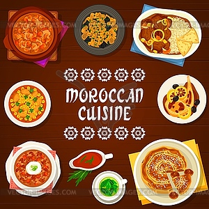 Афиша ресторана марокканской кухни - изображение в векторном виде