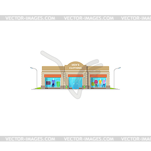 Men clothing store or shop, man fashion boutique - vector image