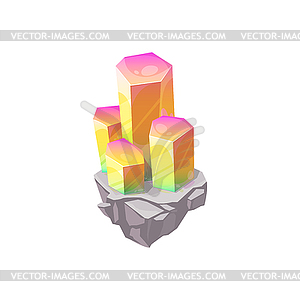 Crystal, gem or gemstone jewel rhinestone diamond - vector clip art