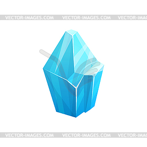 Ice rock crystal, blue snow iceberg, frozen water - vector clip art