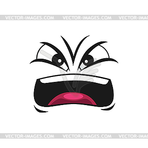 Angry shouting emoticon screaming emoji - vector image