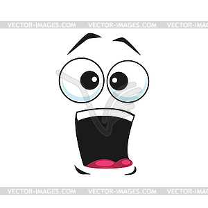 Vector illustration of Scared emoticon smiley cartoon