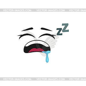 Tired sleepy emoticon with z sign icon - vector image