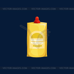 Doy-pack, plastic pouch bag with sauce dressing - color vector clipart