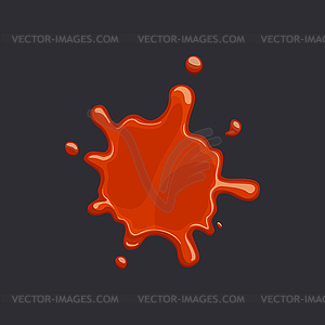 Tomato ketchup spicy chili sauce spot blood splash - vector image