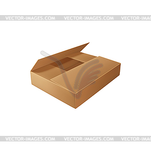 Open carton cardboard box empty package - royalty-free vector clipart