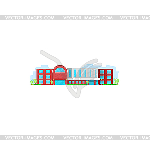 Facade governmental building municipal house icon - color vector clipart