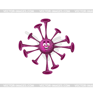 Germ bacteria with spike, epidemic infection icon - vector clip art