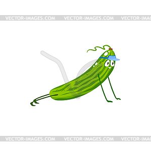 Cartoon cucumber vegetable push up, plant - vector clip art