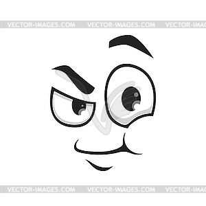 Cartoon face icon funny emoji with wink eye - royalty-free vector clipart