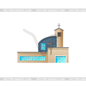 Catholic church building architecture icon - vector clipart